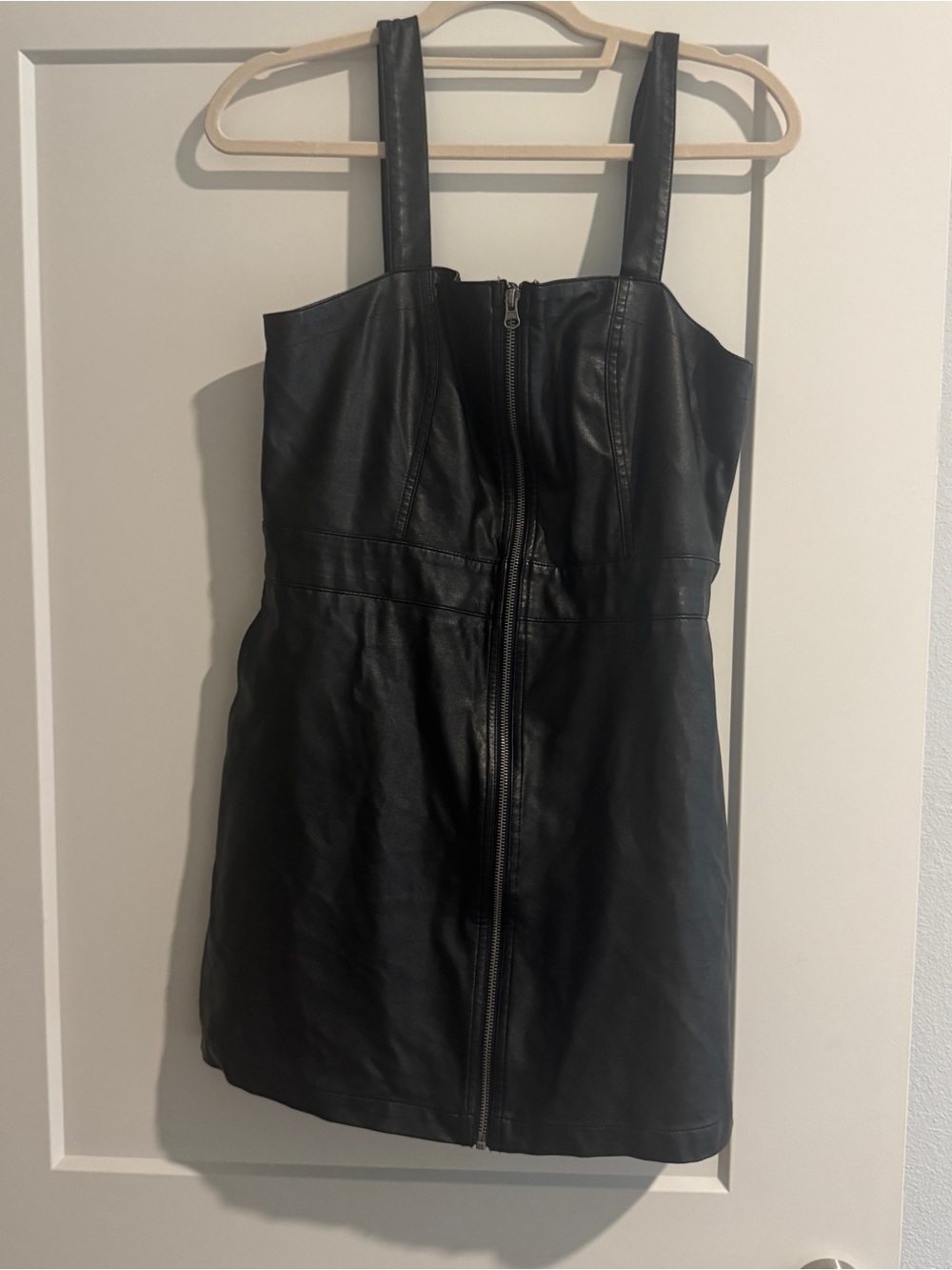 wild fable faux leather black dress